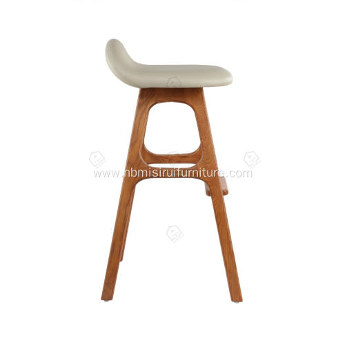 Faux leather and cotton line bar stool